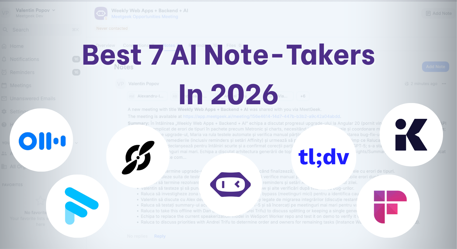 Best 7 AI Note-Takers In 2026 | 15+ Tested Tools