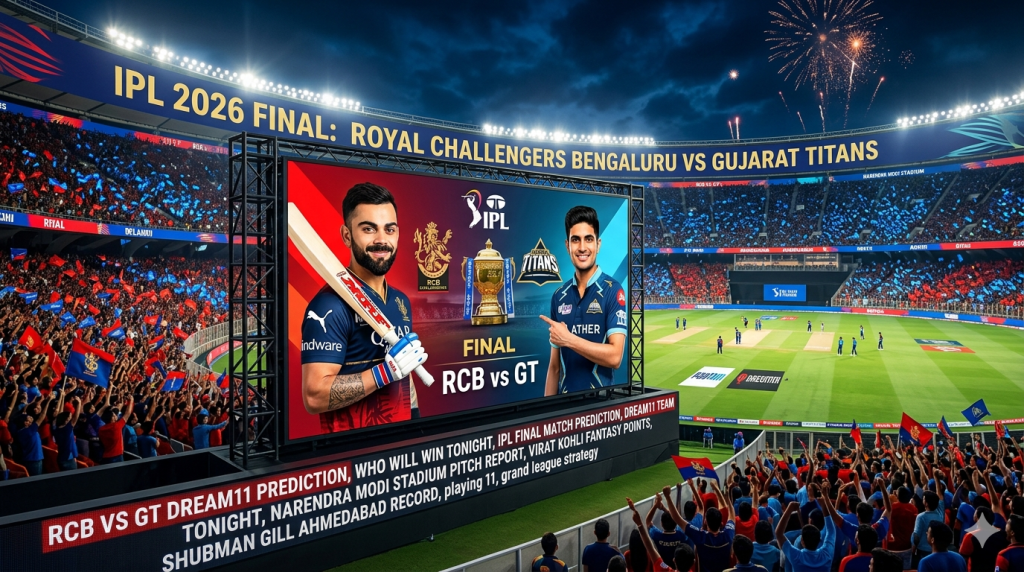 IPL 2026 Final Dream11 Prediction RCB vs GT: Who Will Win Tonight? Pitch  Report, Match Preview, Pla