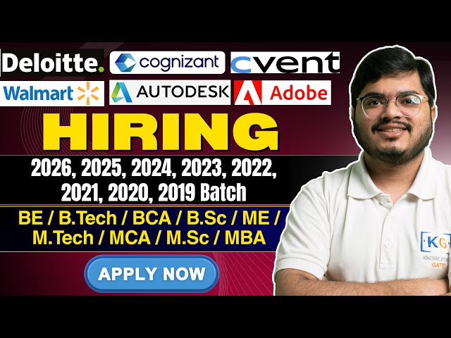 Top Off-Campus Hiring 2026-2025 | Cognizant, Cvent, Walmart, Deloitte,  Adobe & More | Freshers Jobs